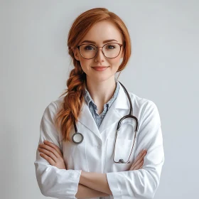 Portrait of a Female Doctor with Stethoscope