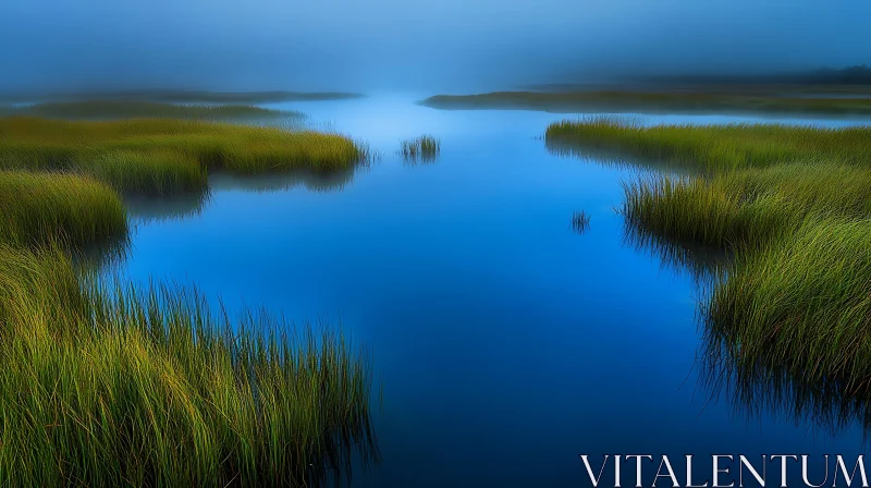 Tranquil Lakeview at Twilight AI Image