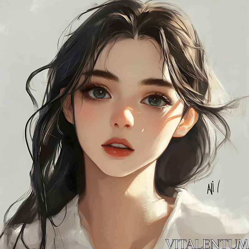 AI ART Detailed Painting of a Female Face