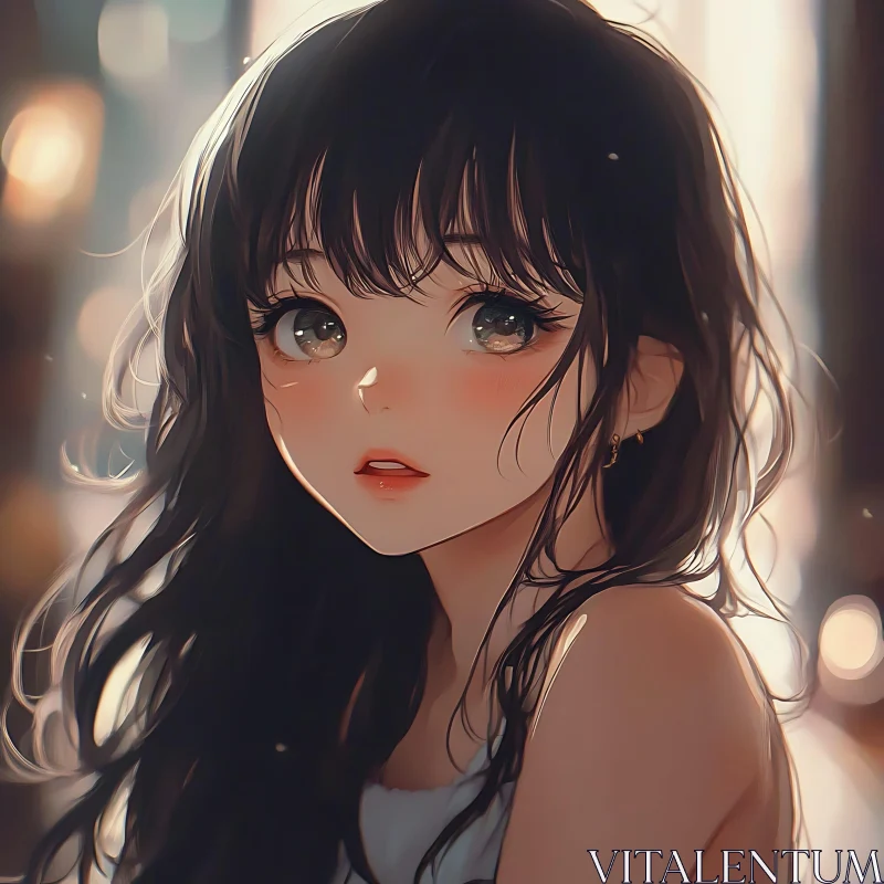 Captivating Portrait of an Anime Girl AI Image