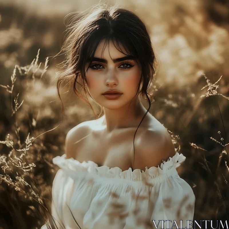 Serene Outdoor Portrait of a Woman AI Image