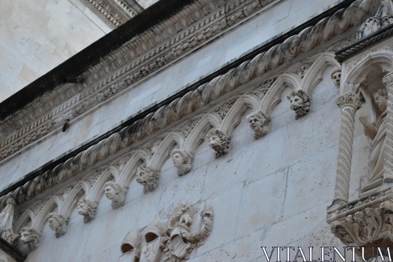 PHOTO Ornate Facade with Classical Carvings