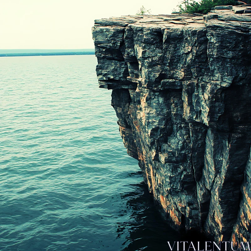 Breathtaking Coastal Cliff in Natural Setting AI Image