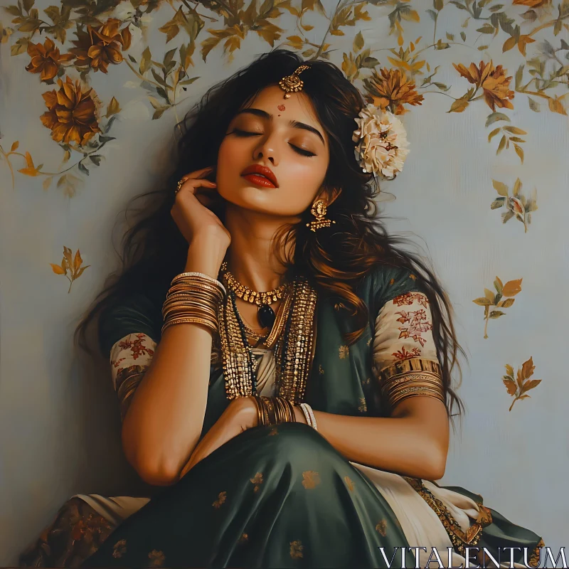 AI ART Elegant Traditional Woman Portrait