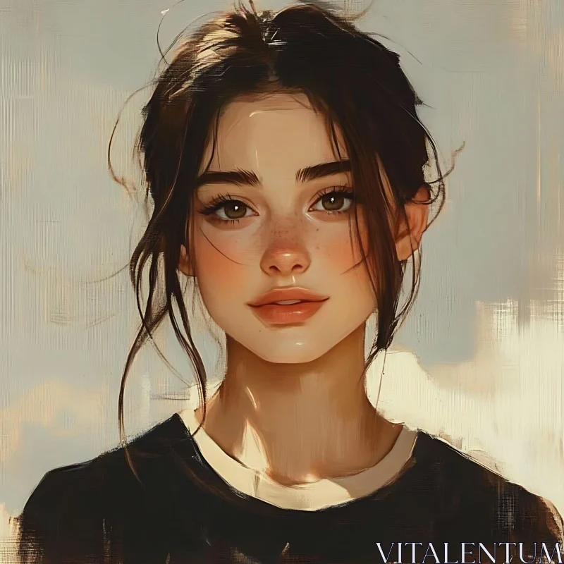 AI ART Serene Woman Portrait Artwork