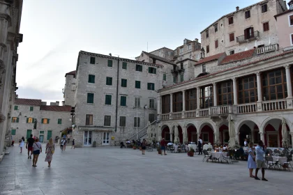 Evening in Historic Urban Square