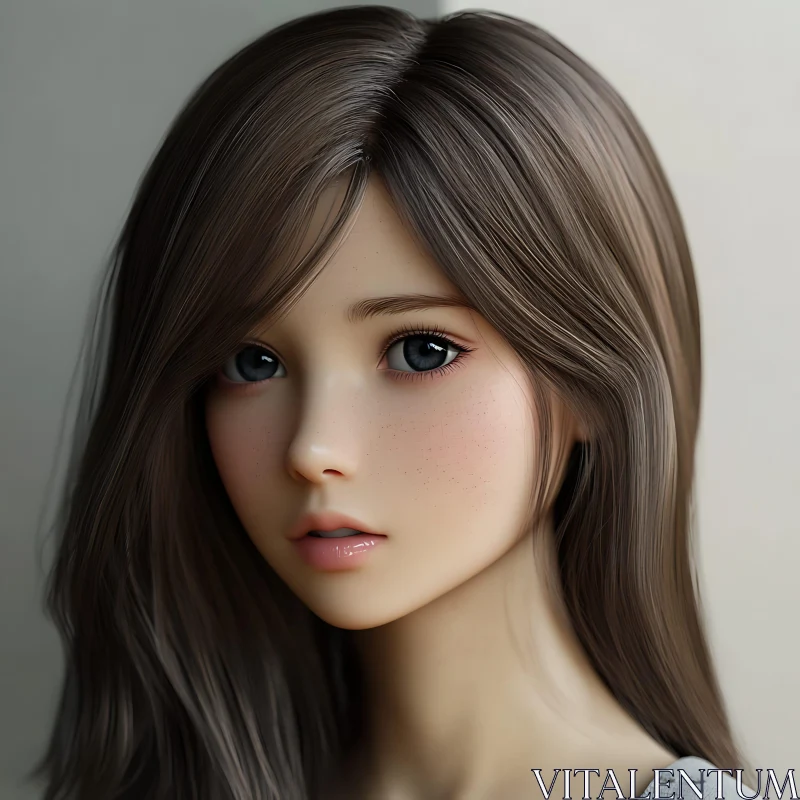 Exquisite Anime Girl Portrait AI Image