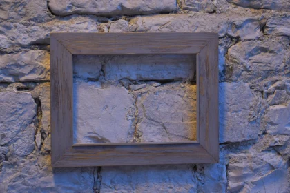 Minimal Art with Frame and Stone