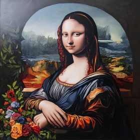 Elegant Female Portrait with Floral Bouquet