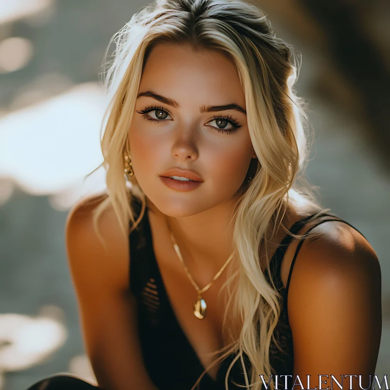 Blonde Woman's Portrait in Natural Light Blonde Woman's Portrait in Natural Light