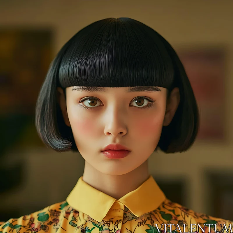 Retro Inspired Female Portrait with Short Bob Retro Inspired Female Portrait with Short Bob