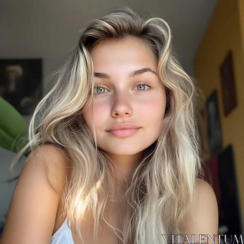 AI ART Natural Light Portrait of a Blonde Woman