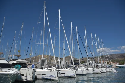 Croatia's Scenic Marina with Sailboats