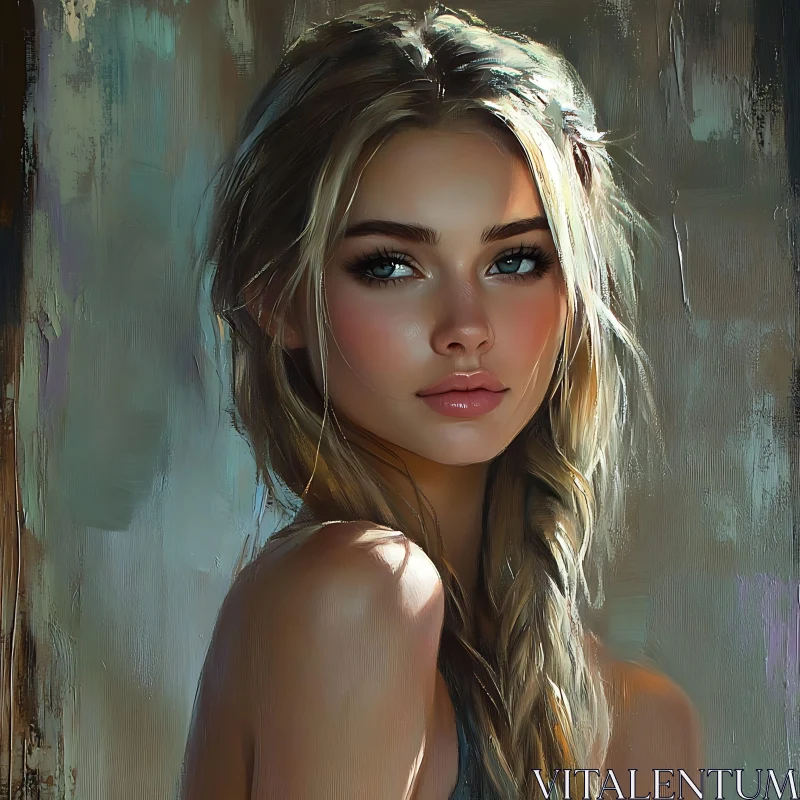 Captivating Blonde Woman Portrait AI Image