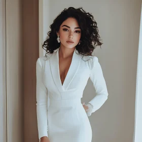 Portrait of a Stylish Woman in White