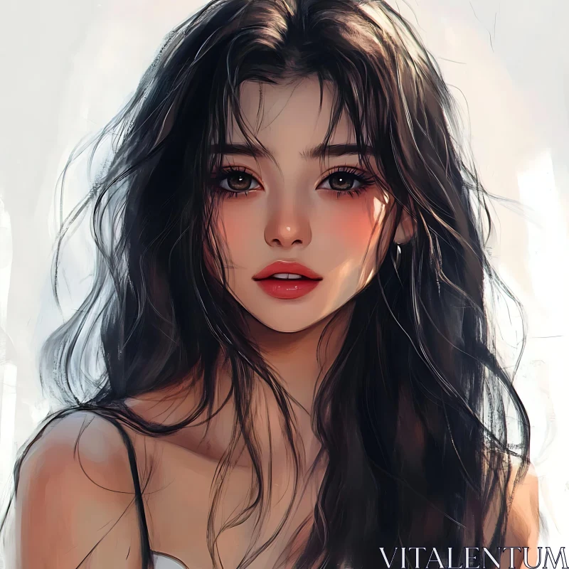 AI ART Beautiful Woman Portrait Digital Art