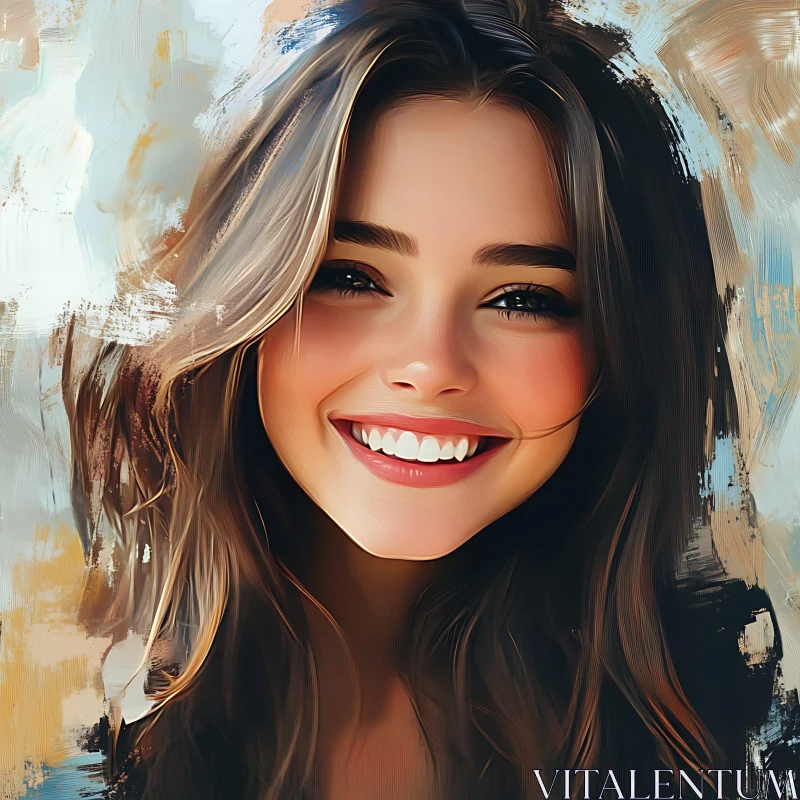 Joyful Woman Digital Art AI Image