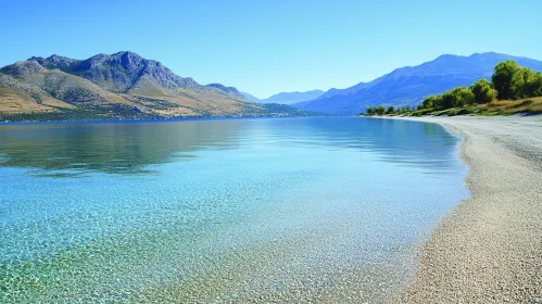 Tranquil Mountain Lake Landscape