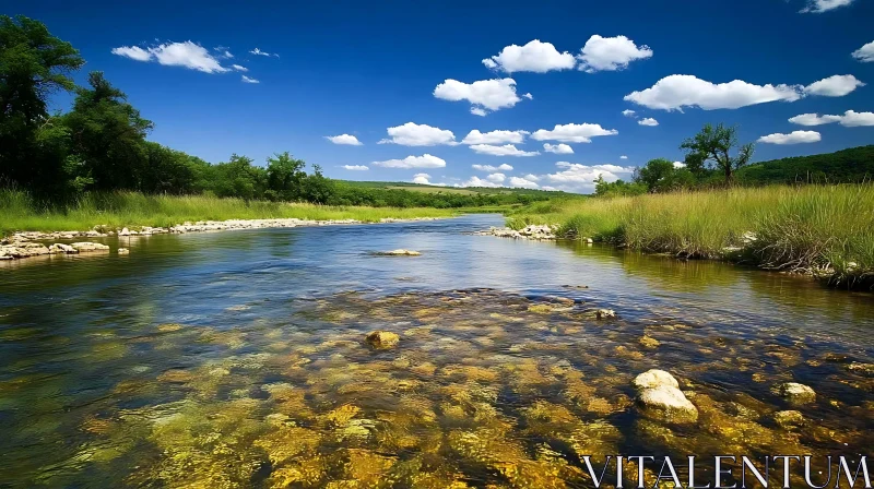 AI ART Serene Landscape of a Flowing River