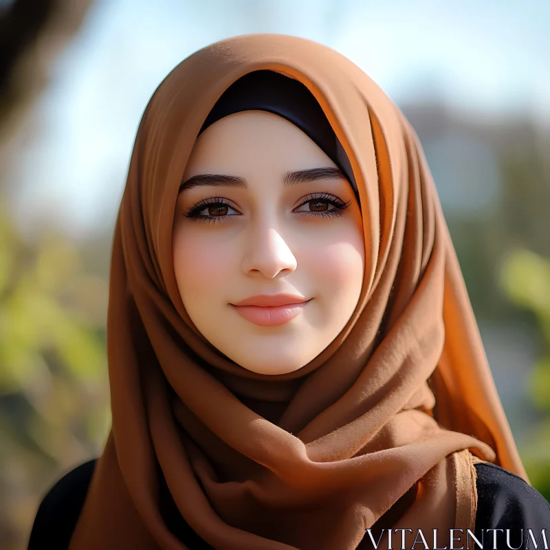 Woman Portrait in Hijab AI Image