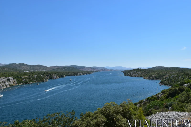 PHOTO Tranquil River View with Hills