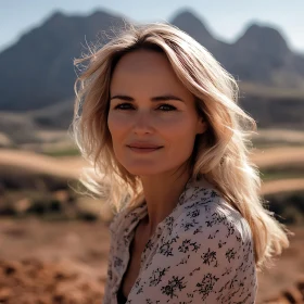 Peaceful Portrait of a Blonde Woman in Nature
