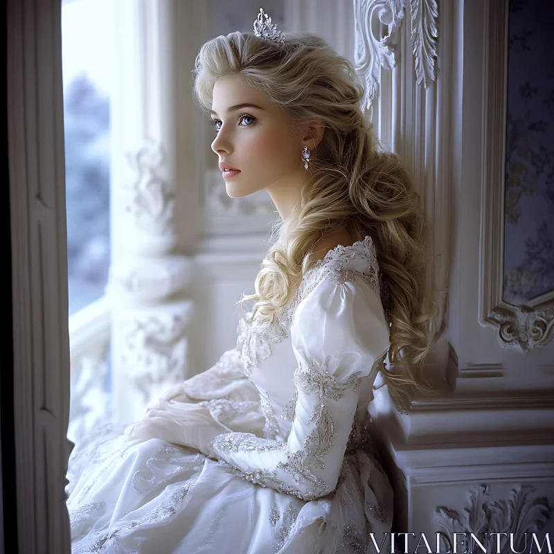 Regal Woman with Sparkling Jewelry