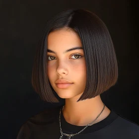 Refined Woman Portrait with Freckles