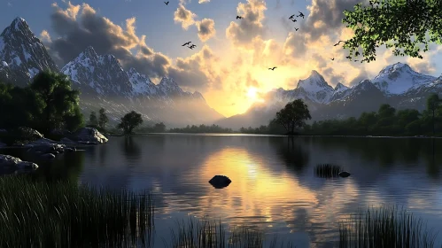 Peaceful Evening Reflection in Nature