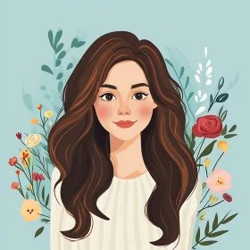 Artistic Portrait of Woman with Flowers