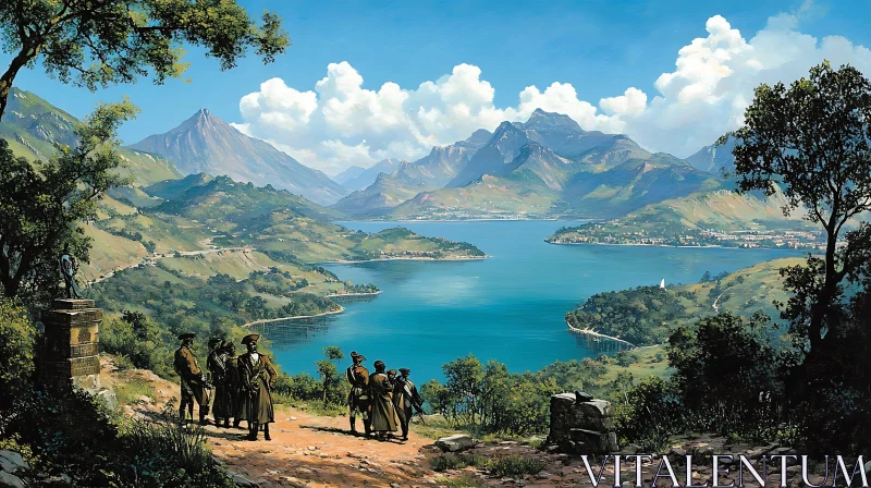 Scenic View of Lake and Mountains