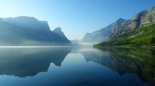 Tranquil Mountain Lake Scene