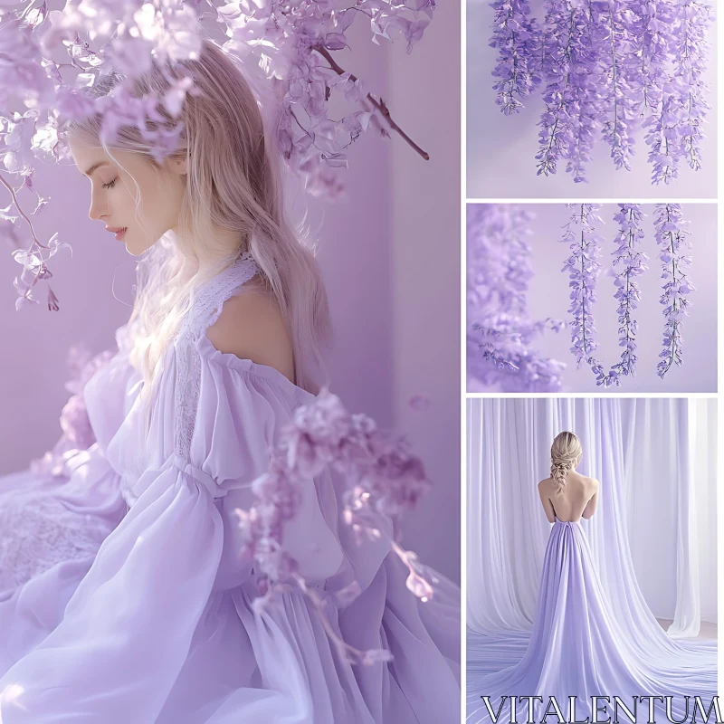 Serenity in Lavender: A Graceful Portrait AI Image