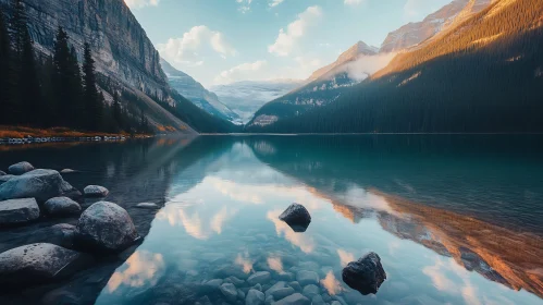 Peaceful Lake and Majestic Mountains