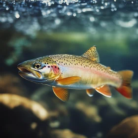 Vibrant Aquatic Life in a Stream