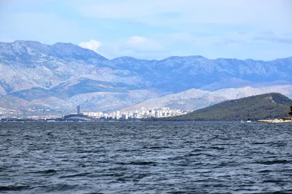 Coastal View of Split with Mountain Backdrop