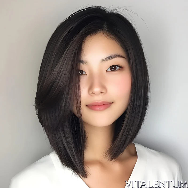 AI ART Stylish Young Woman with Natural Beauty