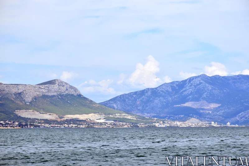 Scenic View of Mountains and Sea Free Stock Photo