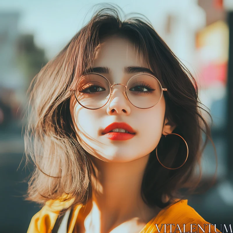 AI ART Stylish Portrait of a Woman with Glasses