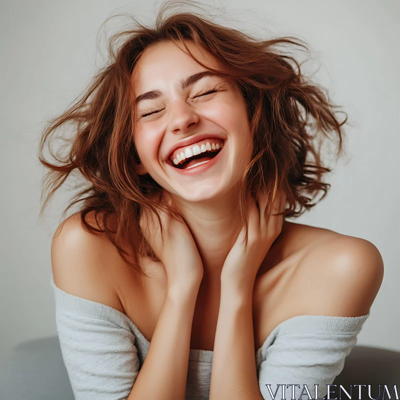 Laughing Woman Portrait AI Image