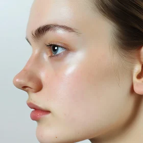 Profile Portrait Highlighting Natural Face Beauty