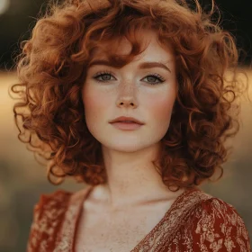 Freckled Redhead Woman in Natural Light