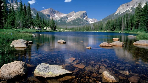 Peaceful Mountain Lake Landscape