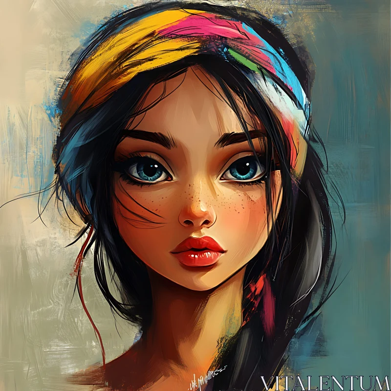 Expressive Eyes Female Art AI Image