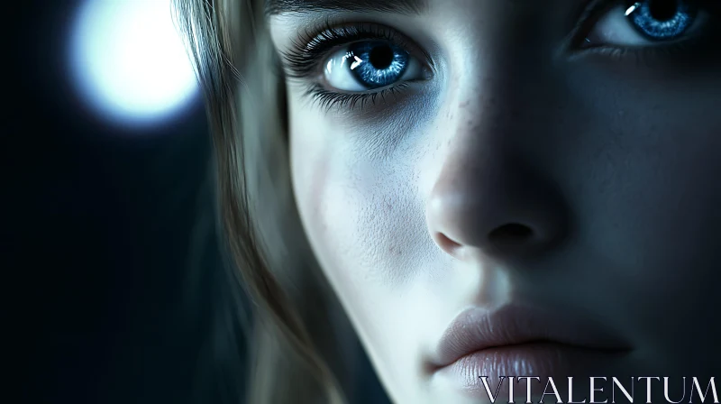 AI ART Mesmerizing Blue Eyes Close-Up