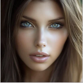 Stunning Female Portrait with Blue Eyes