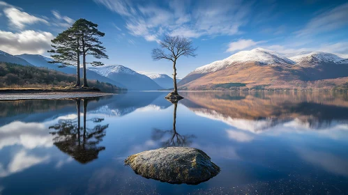 Peaceful Lake Landscape with Reflections