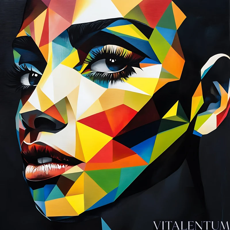 Polygonal Face Abstract Art AI Image