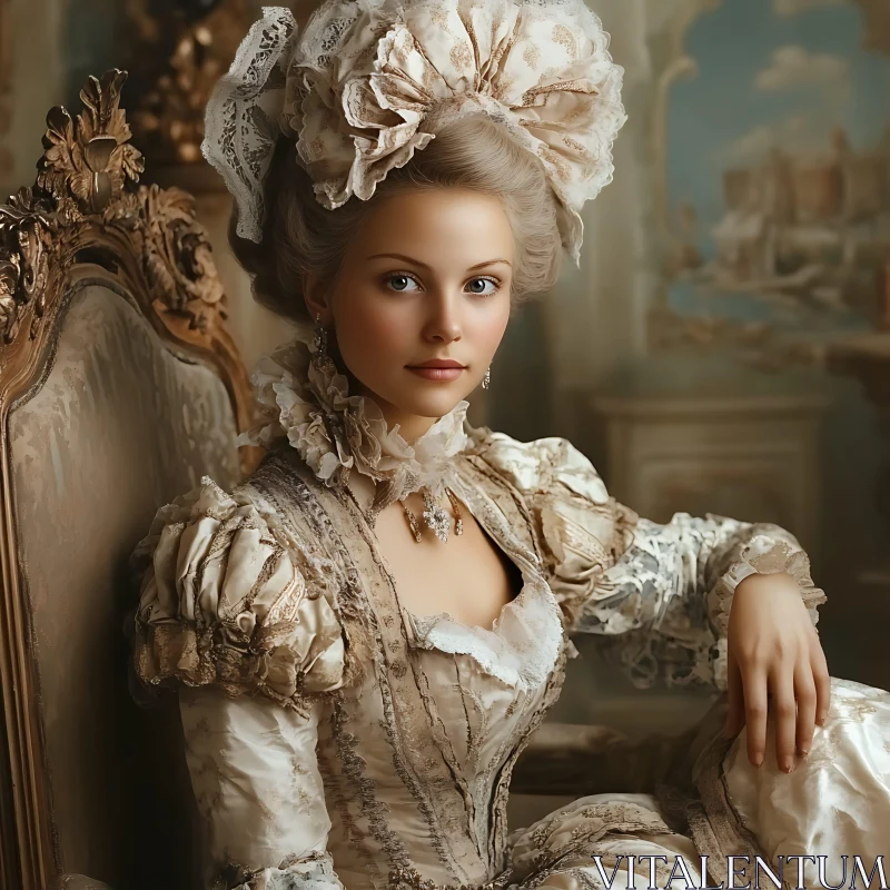 Baroque Era Fashion Portrait AI Image