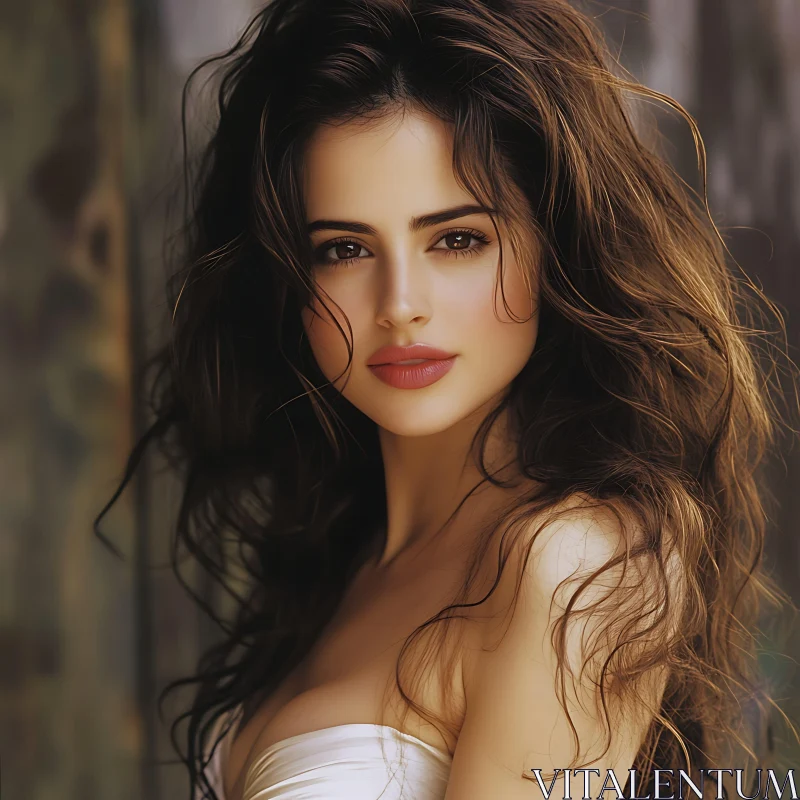 AI ART Beautiful Woman with Wavy Hair